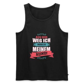 Hund - Männer Premium Bio Tank Top - Schwarz - Vorne - Michal (187cm)