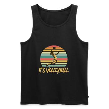volley-ball - Débardeur bio Premium Homme - noir - Devant - Michal (187cm)