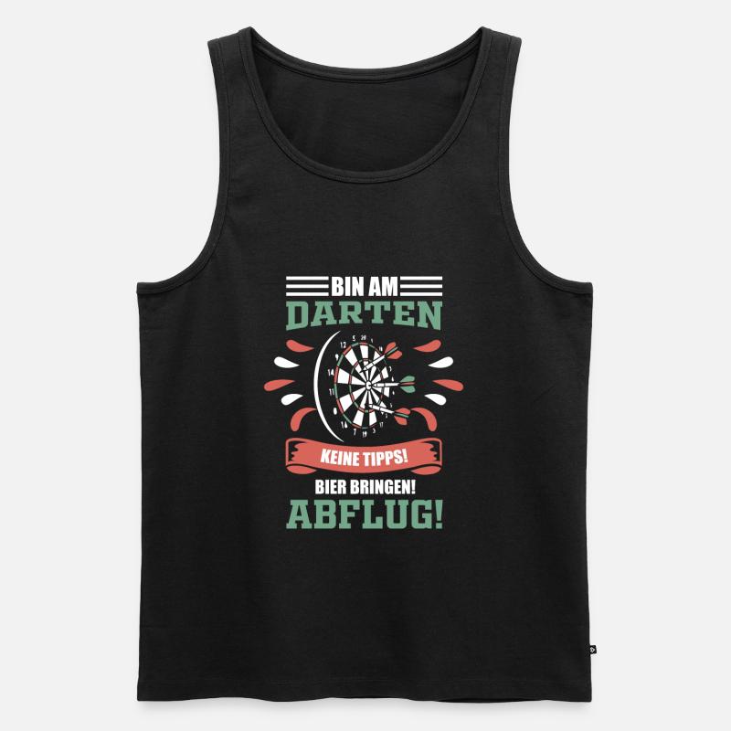 Dart Darts Darten Spruch - Männer Premium Bio Tank Top - Schwarz