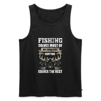 Pêche pêche chasse - Débardeur bio Premium Homme - noir - Devant - Michal (187cm)