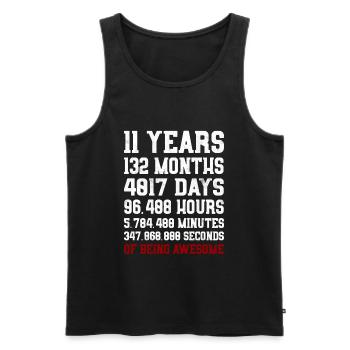 11 Years of being awesome Geschenk 11. Geburtstag - Männer Premium Bio Tank Top - Schwarz - Vorne - Michal (187cm)