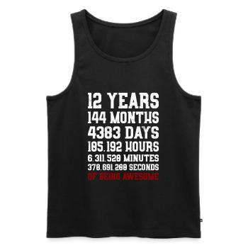 12 Years of being awesome Gift 12th Birthday - Men's Premium Organic Tank Top - black - Front - Michal (187cm)