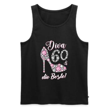 Diva die Beste 60 Jahre Geschenk 60. Geburtstag - Männer Premium Bio Tank Top - Schwarz - Vorne - Michal (187cm)