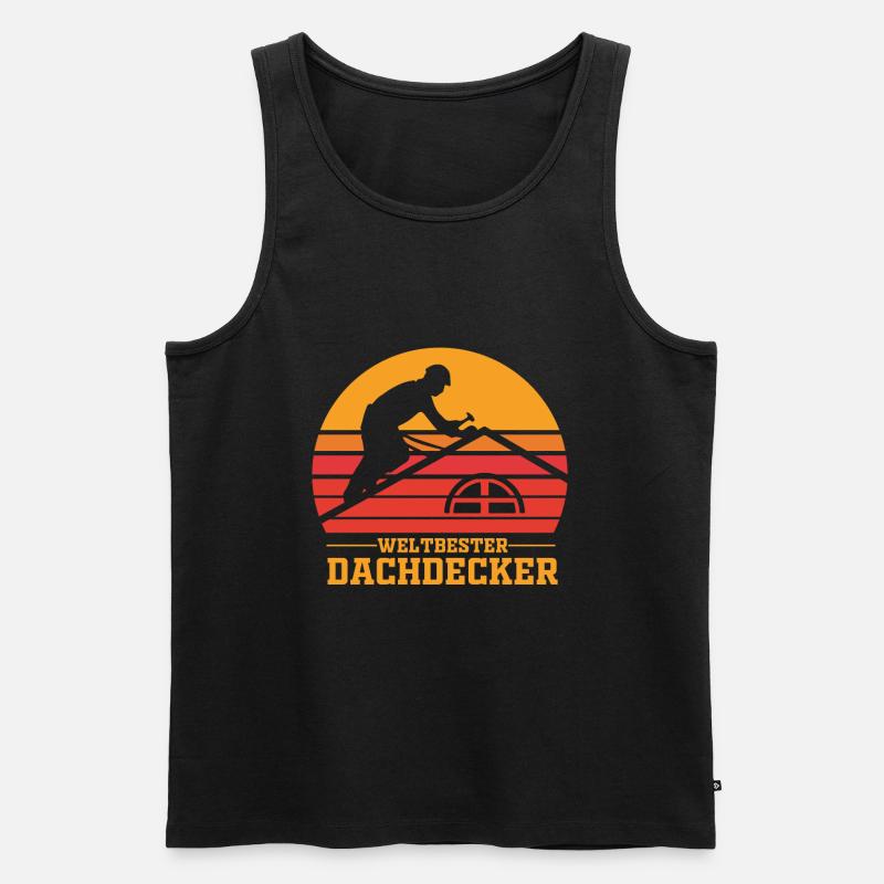 Dachdecker Dachdecker Dachdecker - Männer Premium Bio Tank Top - Schwarz