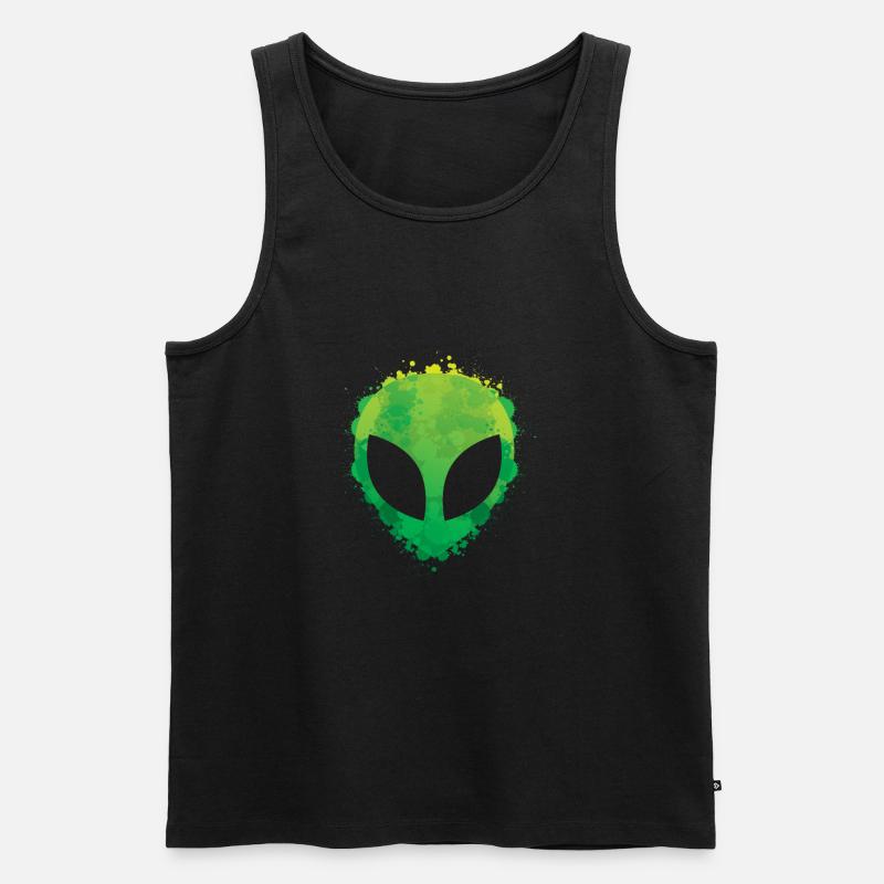 Alien Graffiti Style - Männer Premium Bio Tank Top - Schwarz