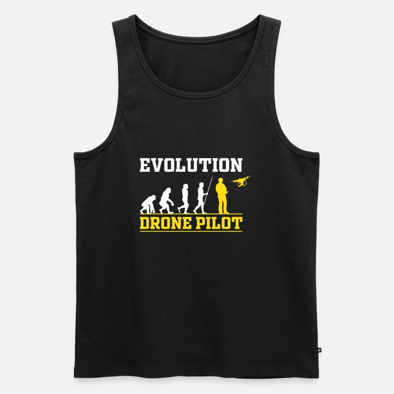 Drohne Pilot Evolution Geschenk Idee - Männer Premium Bio Tank Top - Schwarz