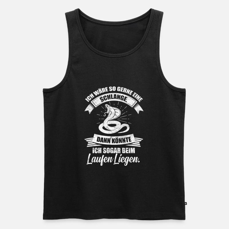 Schlange lustiger Schlangen Spruch - Männer Premium Bio Tank Top - Schwarz