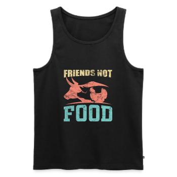 Vegan - Fríends not Food - Männer Premium Bio Tank Top - Schwarz - Vorne - Michal (187cm)