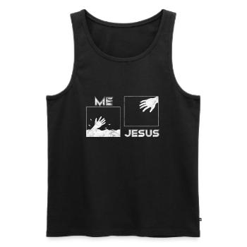 Jesus Bibel Rettung - Männer Premium Bio Tank Top - Schwarz - Vorne - Michal (187cm)