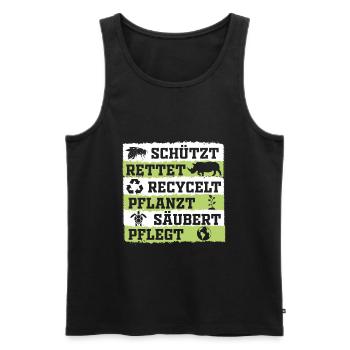 Klimaschutz Naturschutz Umwelt Umweltschutz - Männer Premium Bio Tank Top - Schwarz - Vorne - Michal (187cm)