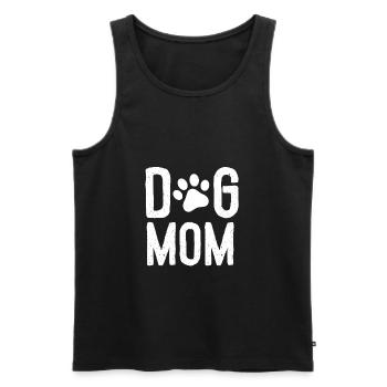 Chien maman avec patte - Débardeur bio Premium Homme - noir - Devant - Michal (187cm)