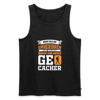Geocaching Schnitzeljagd - Männer Premium Bio Tank Top - Schwarz - Vorne - AI Model Male 178 light (178cm)