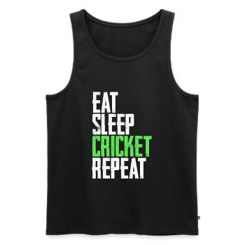 Cricket cricketer - Men's Premium Organic Tank Top - black - Front - AI Model Male 178 light (178cm)