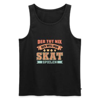 Skat - Männer Premium Bio Tank Top - Schwarz - Vorne - Michal (187cm)