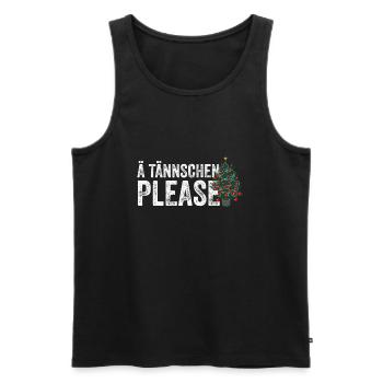 Denglisch - Ä Tännschen please - Männer Premium Bio Tank Top - Schwarz - Vorne - Michal (187cm)