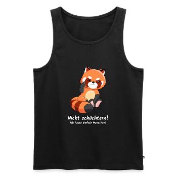 Nicht schüchtern ich hasse Menschen Geschenk Panda - Männer Premium Bio Tank Top - Schwarz - Vorne - Michal (187cm)