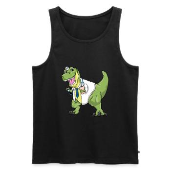 T-Rex docteur costume carnaval docteur dinosaure - Débardeur bio Premium Homme - noir - Devant - Michal (187cm)