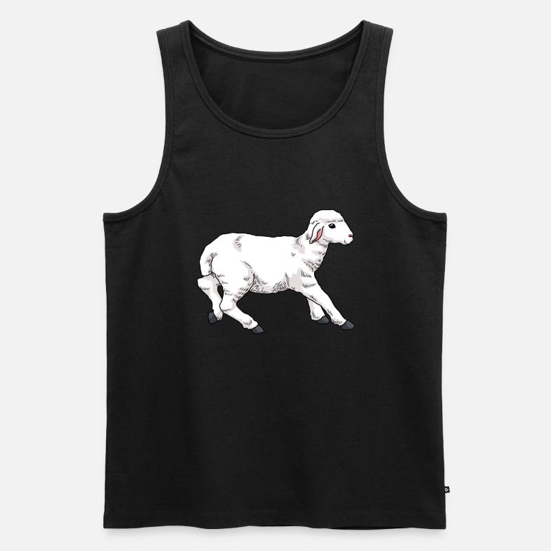 Junges Schaf Lamm - Männer Premium Bio Tank Top - Schwarz