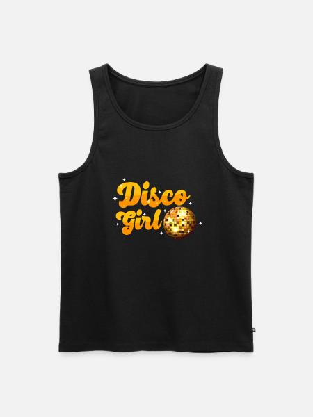Disco-M�dchen Retro-Diskothek Disco-Tanzende Frau - Männer Premium Bio Tank Top - Schwarz