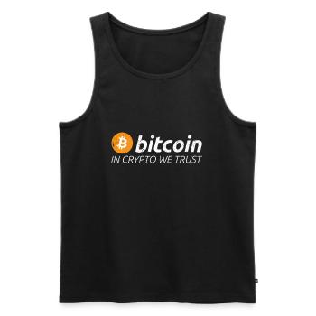 Bitcoin In Crypto We Trust Cryptocurrency Mining - Men's Premium Organic Tank Top - black - Front - AI Model Male 178 light (178cm)