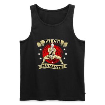 Tai Chi Namaste, Tai Chi Symbol, Tai Chi Meister - Männer Premium Bio Tank Top - Schwarz - Vorne - AI Model Male 178 light (178cm)