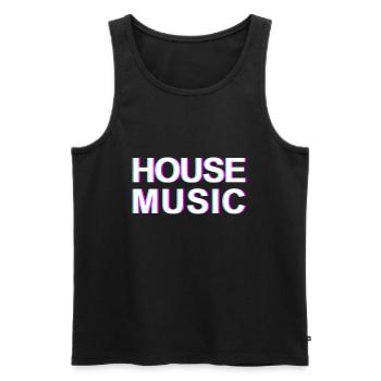 House Music Vaporwave EDM Lover DJ House Music - Men's Premium Organic Tank Top - black - Front - AI Model Male 178 light (178cm)