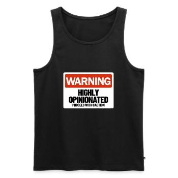 Highly Stur Politically Incorrect Warning - Men's Premium Organic Tank Top - black - Front - AI Model Male 178 light (178cm)