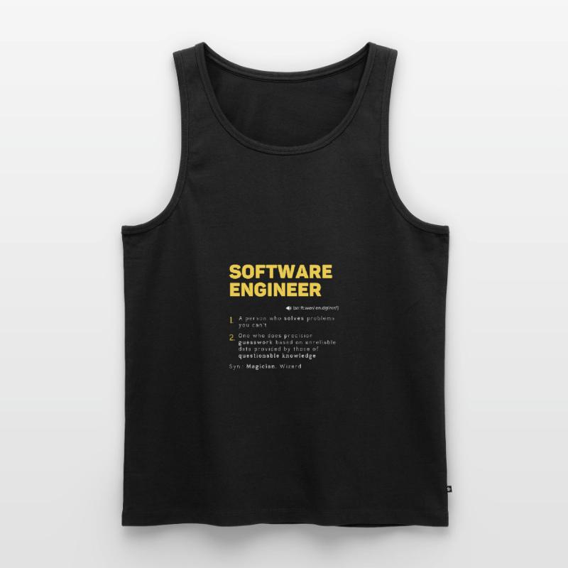 Funny Software Engineer Definition Computer Dev Men's Premium Organic Tank Top