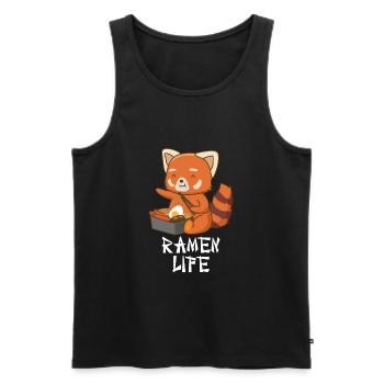 Ramen Life Red Panda Japanese Food Anime Noodles - Men's Premium Organic Tank Top - black - Front - AI Model Male 178 light (178cm)