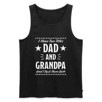 Papa Grand-père Drôle de sort Père grand-père cadeau - Débardeur bio Premium Homme - noir - Devant - Michal (187cm)