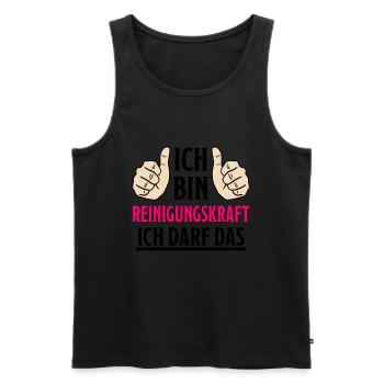 Reinigungskraft Spruch Haushalt Putzfrau Geschenk - Männer Premium Bio Tank Top - Schwarz - Vorne - Michal (187cm)