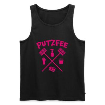 Putzfee Lustiger Spruch Putzfrau Haushalt Geschenk - Männer Premium Bio Tank Top - Schwarz - Vorne - Michal (187cm)