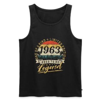 Limited Edition Geburtsjahr 1963 Geburtstag Retro - Männer Premium Bio Tank Top - Schwarz - Vorne - Michal (187cm)