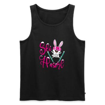 Skihaserl - Skifahrerin Pisten Häschen [00119] - Männer Premium Bio Tank Top - Schwarz - Vorne - Michal (187cm)