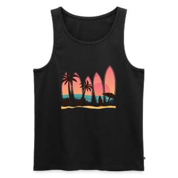Surfbretter Strandurlaub Surfen Liebhaber Surfer - Männer Premium Bio Tank Top - Schwarz - Vorne - Michal (187cm)