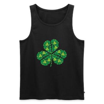Shamrock Art St. Patrick’s Day Trèfle à trois feuilles - Débardeur bio Premium Homme - noir - Devant - Michal (187cm)