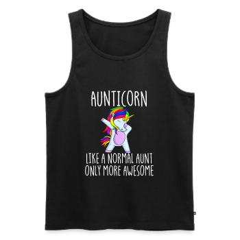 Aunticorn wie Tante nur gro�artig tupfende Tante T - Männer Premium Bio Tank Top - Schwarz - Vorne - AI Model Male 178 light (178cm)