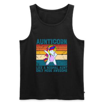 Aunticorn wie Tante nur großartig tupfende Tante - Männer Premium Bio Tank Top - Schwarz - Vorne - Michal (187cm)