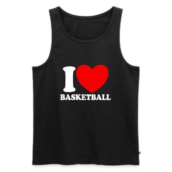 Ich liebe Basketball Red Heart Hoop B-Ball-Basketb - Männer Premium Bio Tank Top - Schwarz - Vorne - Michal (187cm)