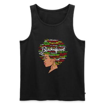Schwarznificent juneteenth schwarzer Frau Blacknif - Männer Premium Bio Tank Top - Schwarz - Vorne - Michal (187cm)