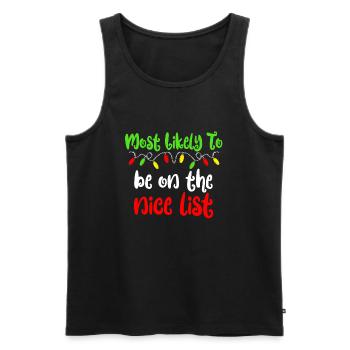 Am wahrscheinlichsten zu Weihnachten auf einer - Männer Premium Bio Tank Top - Schwarz - Vorne - AI Model Male 178 light (178cm)