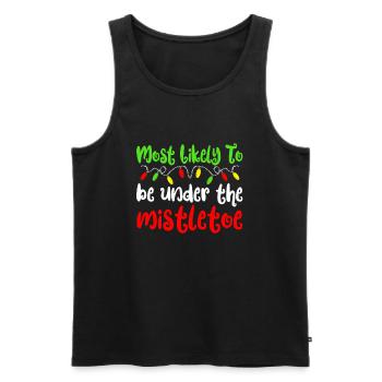 Am wahrscheinlichsten zu Weihnachten unter Mistel - Männer Premium Bio Tank Top - Schwarz - Vorne - AI Model Male 178 light (178cm)