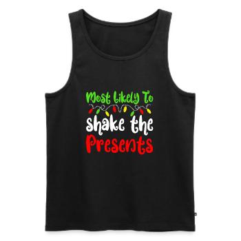 Am wahrscheinlichsten �tteln Weihnachten die Ge - Männer Premium Bio Tank Top - Schwarz - Vorne - Michal (187cm)