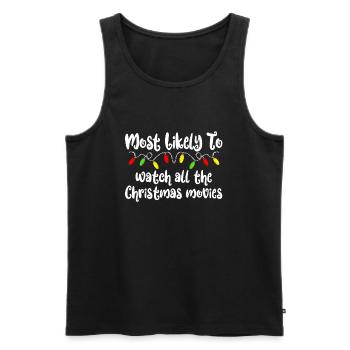 H�chstwahrscheinlich Weihnachtsfilme Familie Weihn - Männer Premium Bio Tank Top - Schwarz - Vorne - AI Model Male 178 light (178cm)