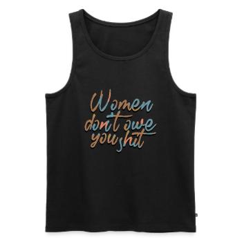 Frauen schulden dir nicht feministisch - Männer Premium Bio Tank Top - Schwarz - Vorne - Michal (187cm)
