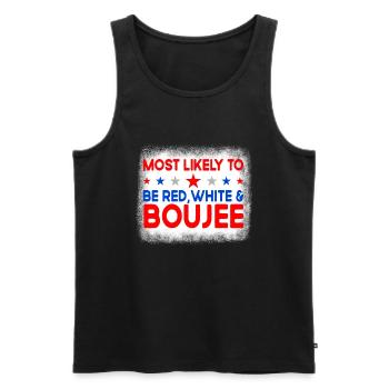 Am wahrscheinlichsten ist der rot wei�e Boujee 4. - Männer Premium Bio Tank Top - Schwarz - Vorne - Michal (187cm)