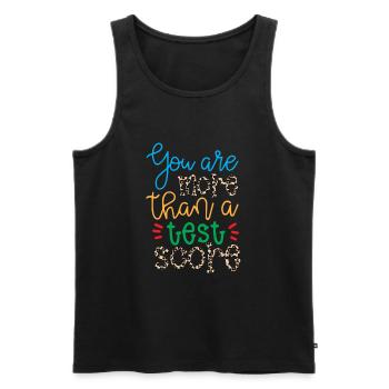 Sie sind mehr als ein Test -Test -Tag -STAAR -Test - Männer Premium Bio Tank Top - Schwarz - Vorne - AI Model Male 178 light (178cm)