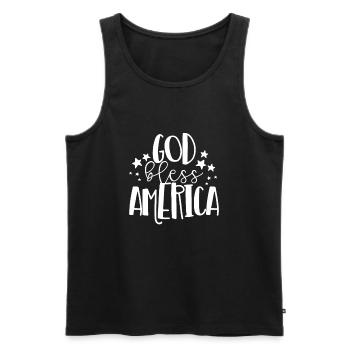 Gott segne Amerika patriotisch amerikanischer 4. J - Männer Premium Bio Tank Top - Schwarz - Vorne - Michal (187cm)