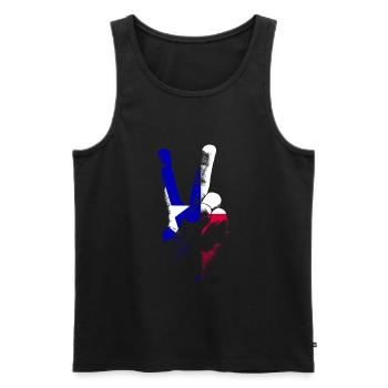 Texas State Flagge Friedenszeichen Hand Texas - Männer Premium Bio Tank Top - Schwarz - Vorne - AI Model Male 178 light (178cm)