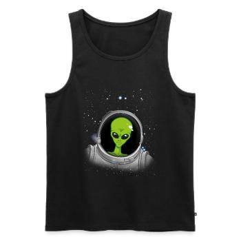 Alien Astronaut Alien UFO Verschw�rung Astronaut - Männer Premium Bio Tank Top - Schwarz - Vorne - Michal (187cm)